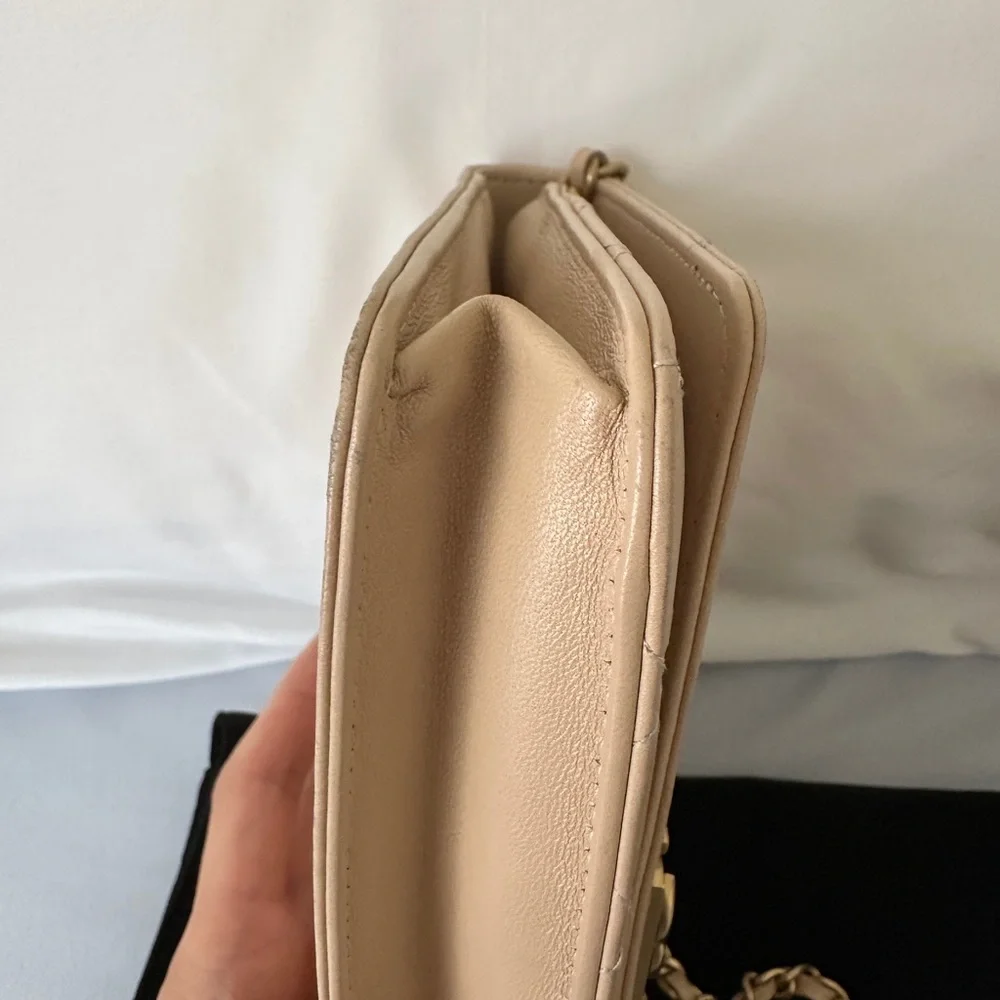 Chanel Boy WoC Wallet on Chain - Beige nude lambskin w/ gold hardware - Picture 4 of 8